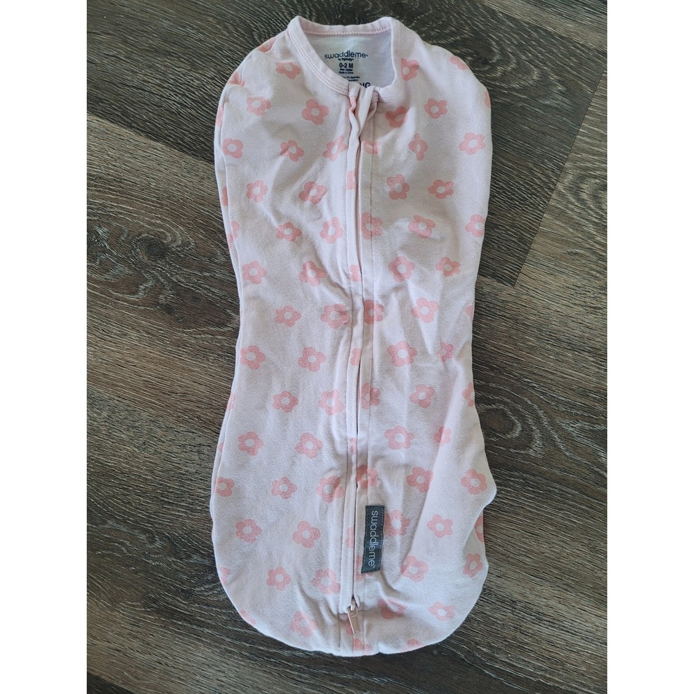 SwaddleMe by Ingenuity Baby Swaddle 0-2M Pink Floral Flower Print Sleep Sack #9